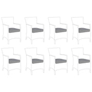 Set di 8 copricuscini per sedili in tessuto grigio per sedie da giardino 47 x 47 x 10 cm