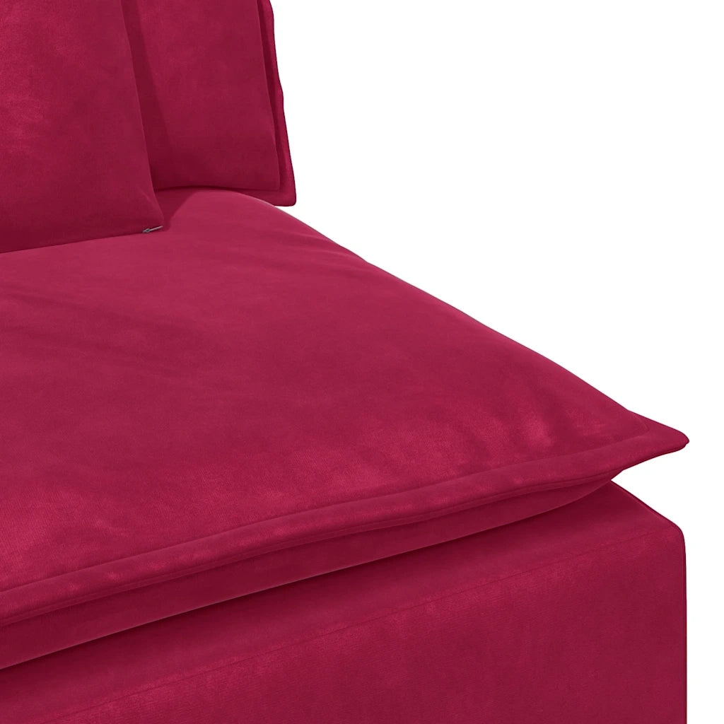 vidaXL Modulo Centrale Divano Modulare con Cuscini Rosso Vino 100 cm