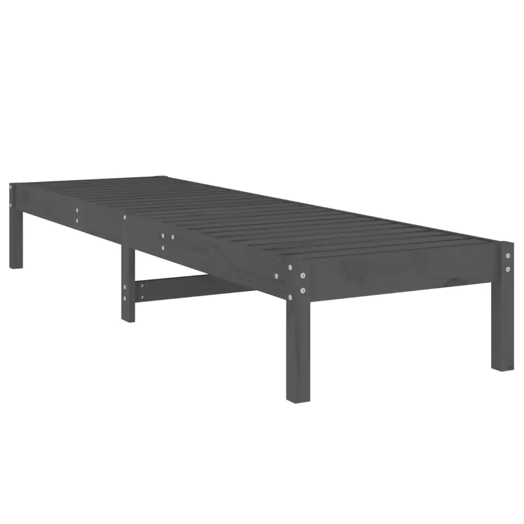 Lettino Prendisole Grigio 199,5x60x74 cm Legno Massello di Pino 825069