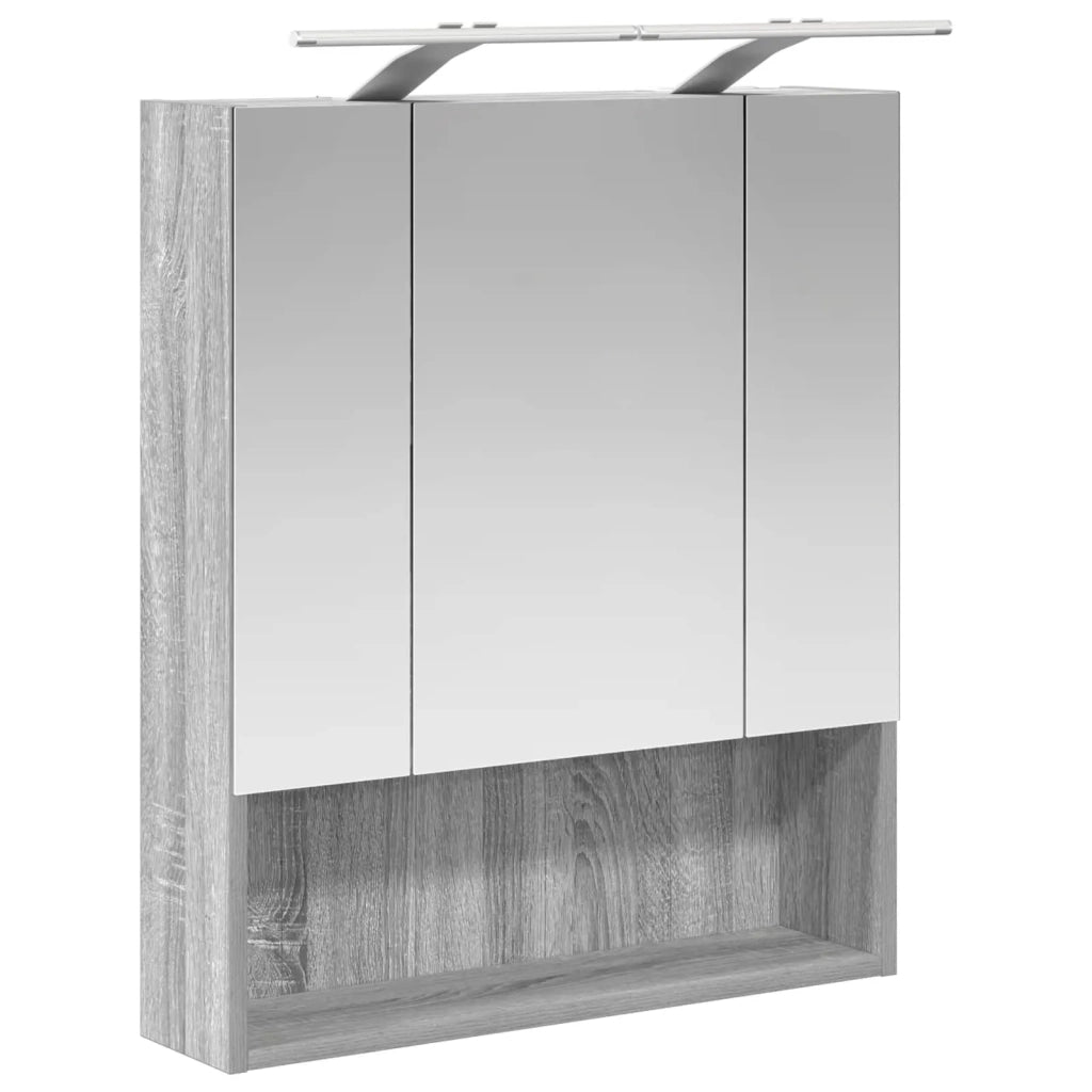 Mobiletto per specchio da bagno Grigio Sonoma 60 x 14.5 x 70 cm