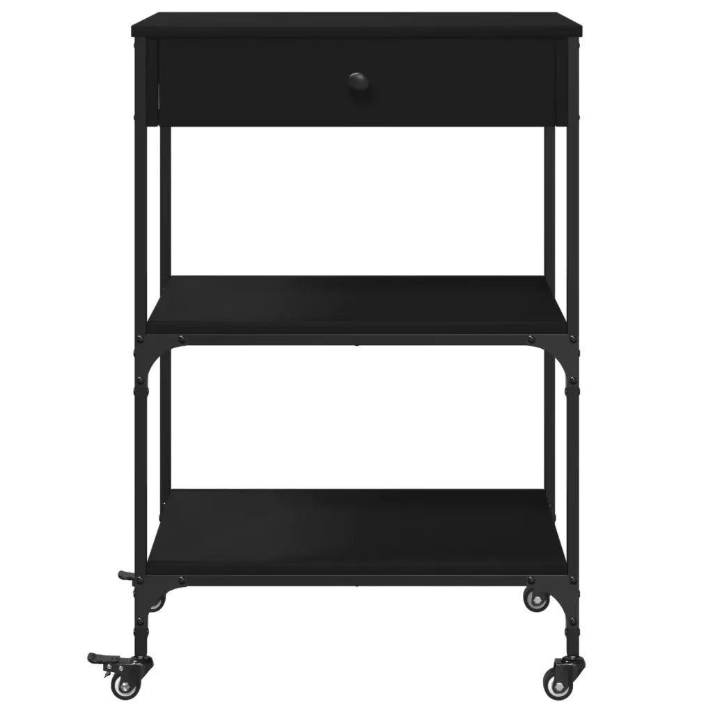 Carrello da Cucina Nero 60x48x89,5 cm in Legno Multistrato 842371