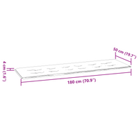 Cuscino da Panchina da Giardino con Motivo a Foglia 200x50x4 cm Tessuto Oxford