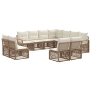 Set Divano da Giardino 11 pcs Beige polyrattan 3435747