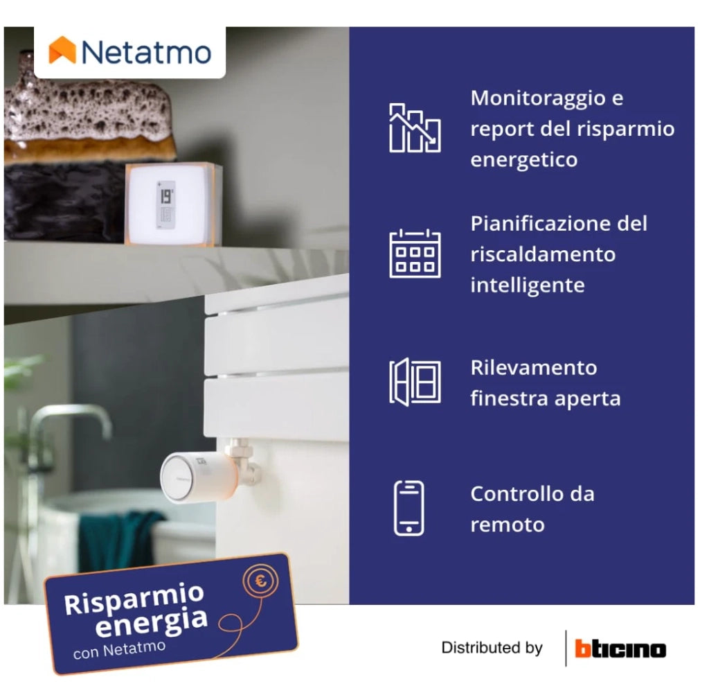 Netatmo Smart Thermostat Pack + 3 teste termostatiche connesse intelligenti WiFi