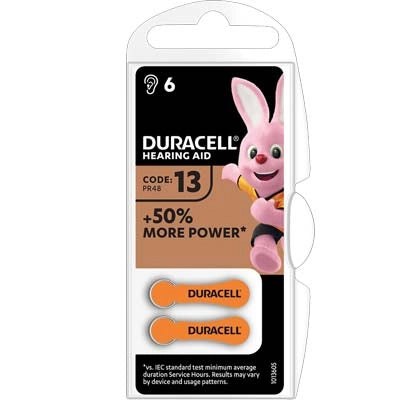 PILA APPARECCHIO ACUSTICO EASY TAB 13 DURACELL - ARANCIO CF=PZ 6- 10 confezioni