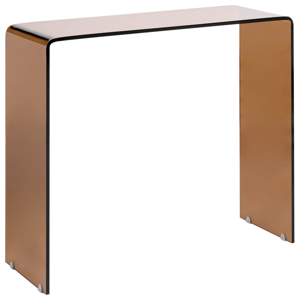 Tavolino consolle in vetro temperato marrone stile Minimalista
