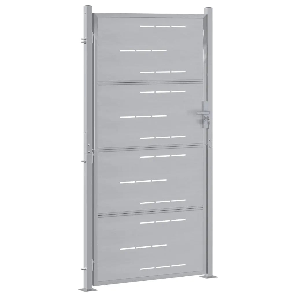 Cancello da giardino Argento 85 x 174 cm Acciaio inossidabile 3402585
