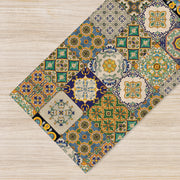 Tappeto passatoia fantasia made in Italy antiscivolo lavabile aderente Fantasia Maiolica , Piastrelle 419 - 50x450cm