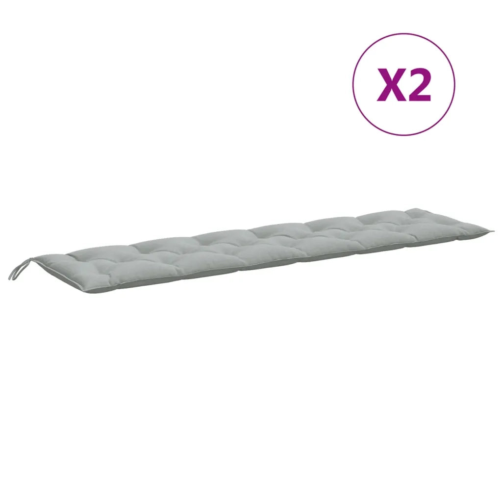Cuscini Panca Giardino 2pz Grigio Chiaro MÃ©lange 200x50x7 cm