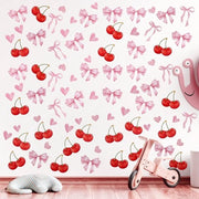 Sticker per Parete Rosa - 9x Striscia Sticker - Decorazione per Parete in PVC - Camera da Letto/Camera dei Bambini - Decorazione per Porta/Specchio - 29,7x19,9 cm