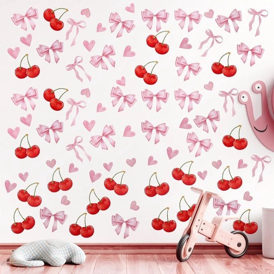 Sticker per Parete Rosa - 9x Striscia Sticker - Decorazione per Parete in PVC - Camera da Letto/Camera dei Bambini - Decorazione per Porta/Specchio - 29,7x19,9 cm