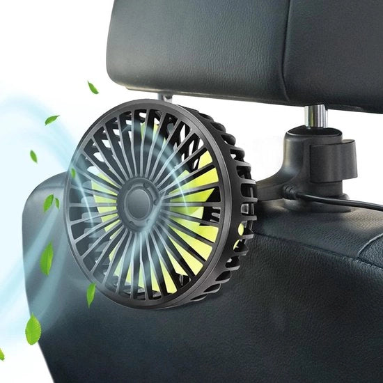 Ventilatore Autoventilatore V12 - Portatile e Regolabile - Ventilatore Elettrico - 3 Velocità - Rotazione 360 °