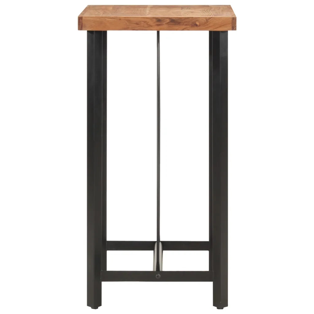 Tavolino da Bar 55x55x107cm in Legno Massello di Acacia e Ferro