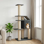 Albero per gatti con pali per graffiare in sisal Grigio Scuro 42033068