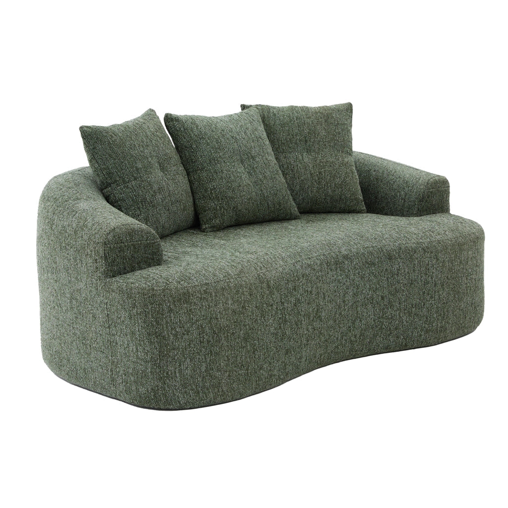 Divano 2 Posti con Cuscini in Tessuto Chenille ¨C Xylo ¨C Grigio