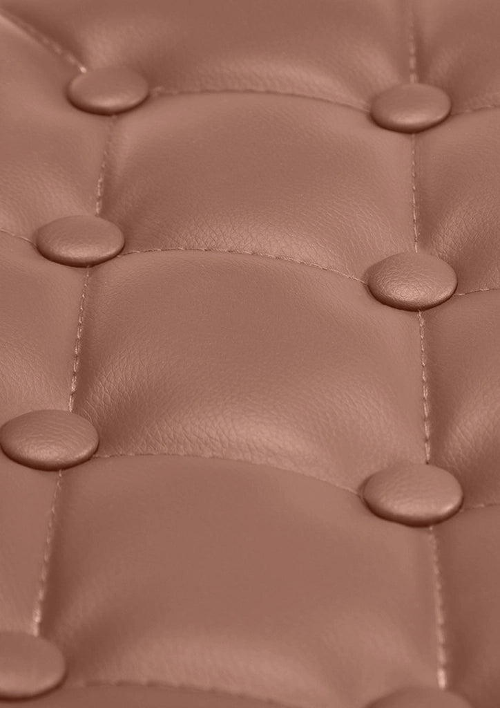 Sgabello Dublin in similpelle cognac,cromo