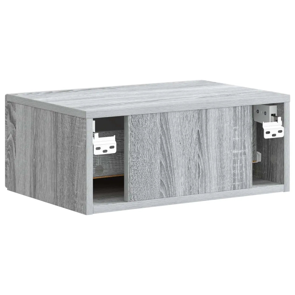 Mobiletto da notte a muro 2 pcs Grigio Sonoma 49 x 34,5 x 20 cm