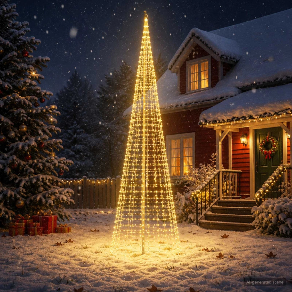 Luci per albero di Natale con picchetti e asta per bandiera 3468892