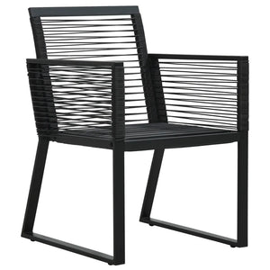 Set da Pranzo da Giardino 7 pz Nero in Rattan PVC