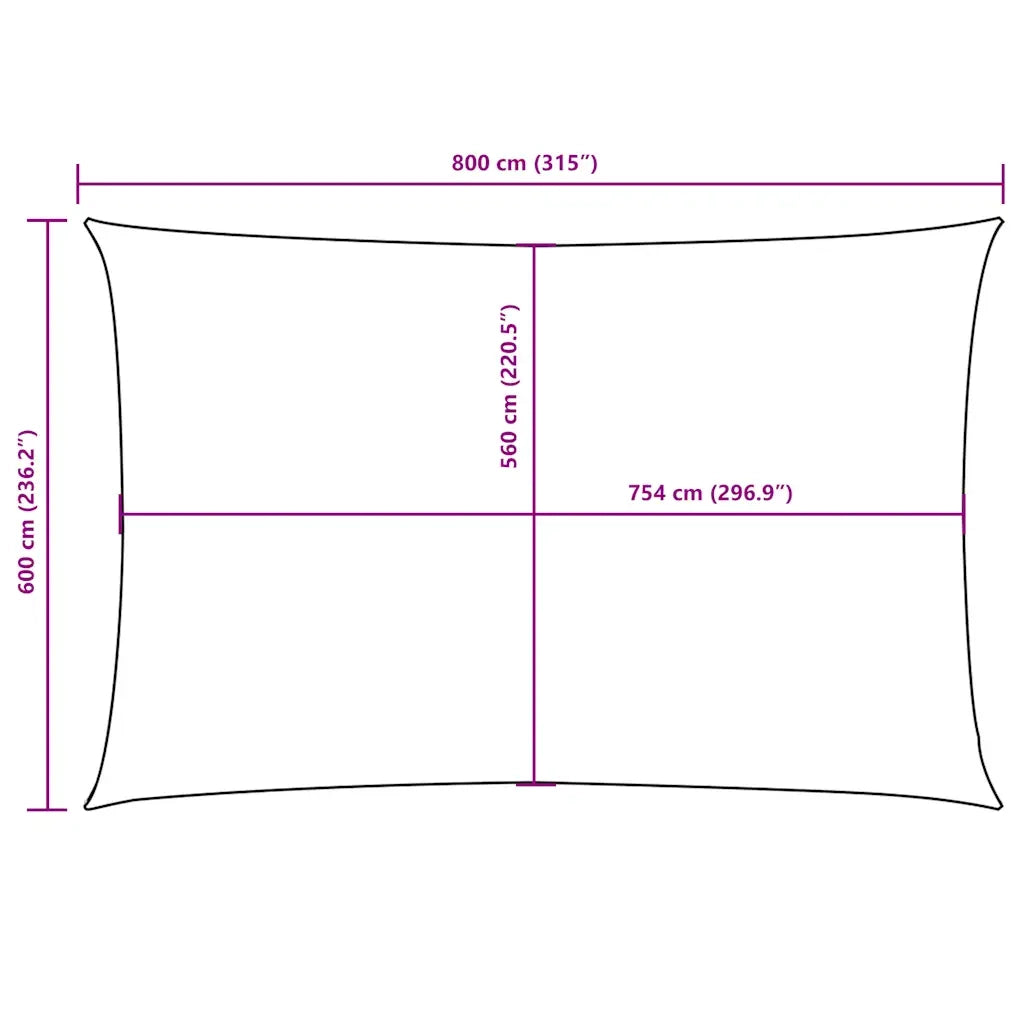 Parasole a Vela Oxford Rettangolare 6x8 m Rosso
