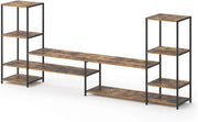 Mobile tv Fyrk, Legno antico, 226 x 93 cm, con ripiani aperti per la conservazione di dispositivi multimediali