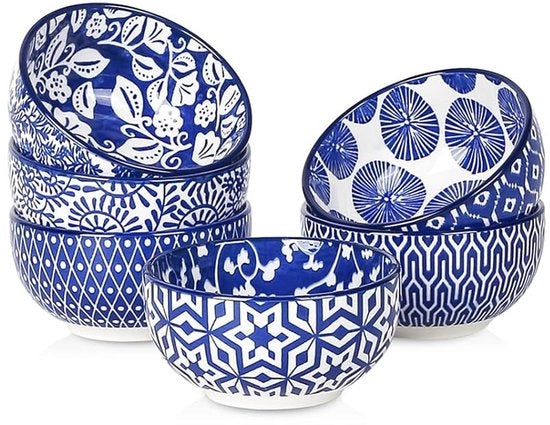 Set di servizio per dips da tavola multifunzionale - ideale per la gestione delle porzioni - con 4 pezzi - colore blu