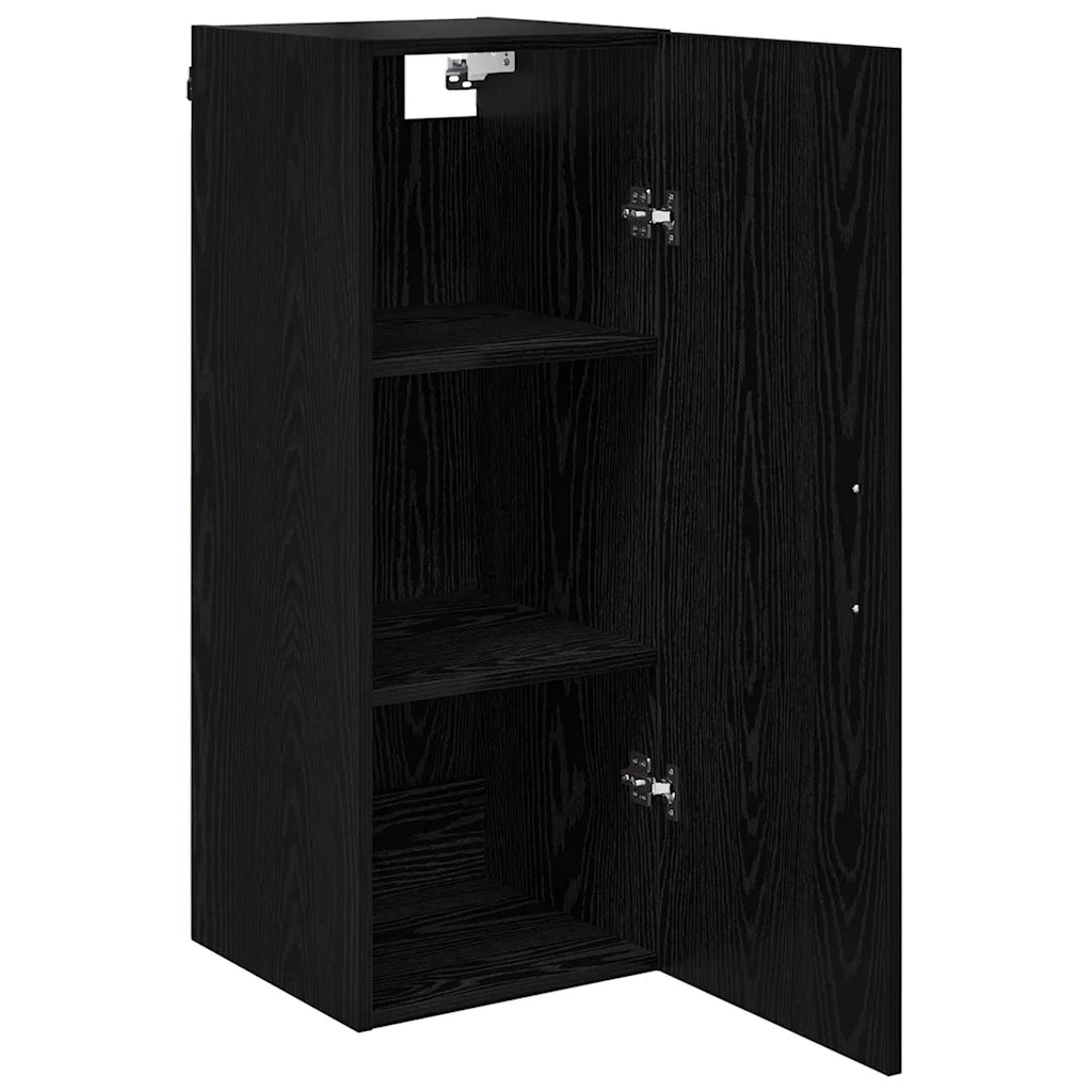 Pensile | Mobile a Parete Rovere Nero 34,5 x 34 x 90 cm Legno multistrato