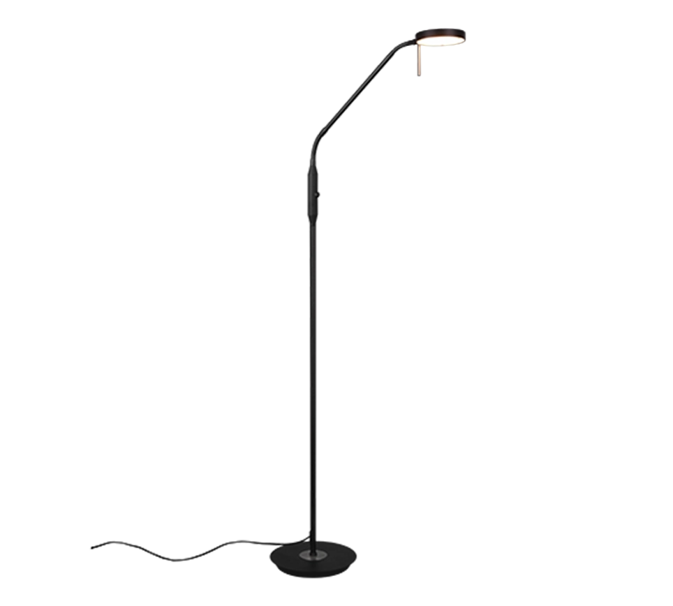 Piantana LED, metallo, nero opaco, 25x145x50 cm, Monza