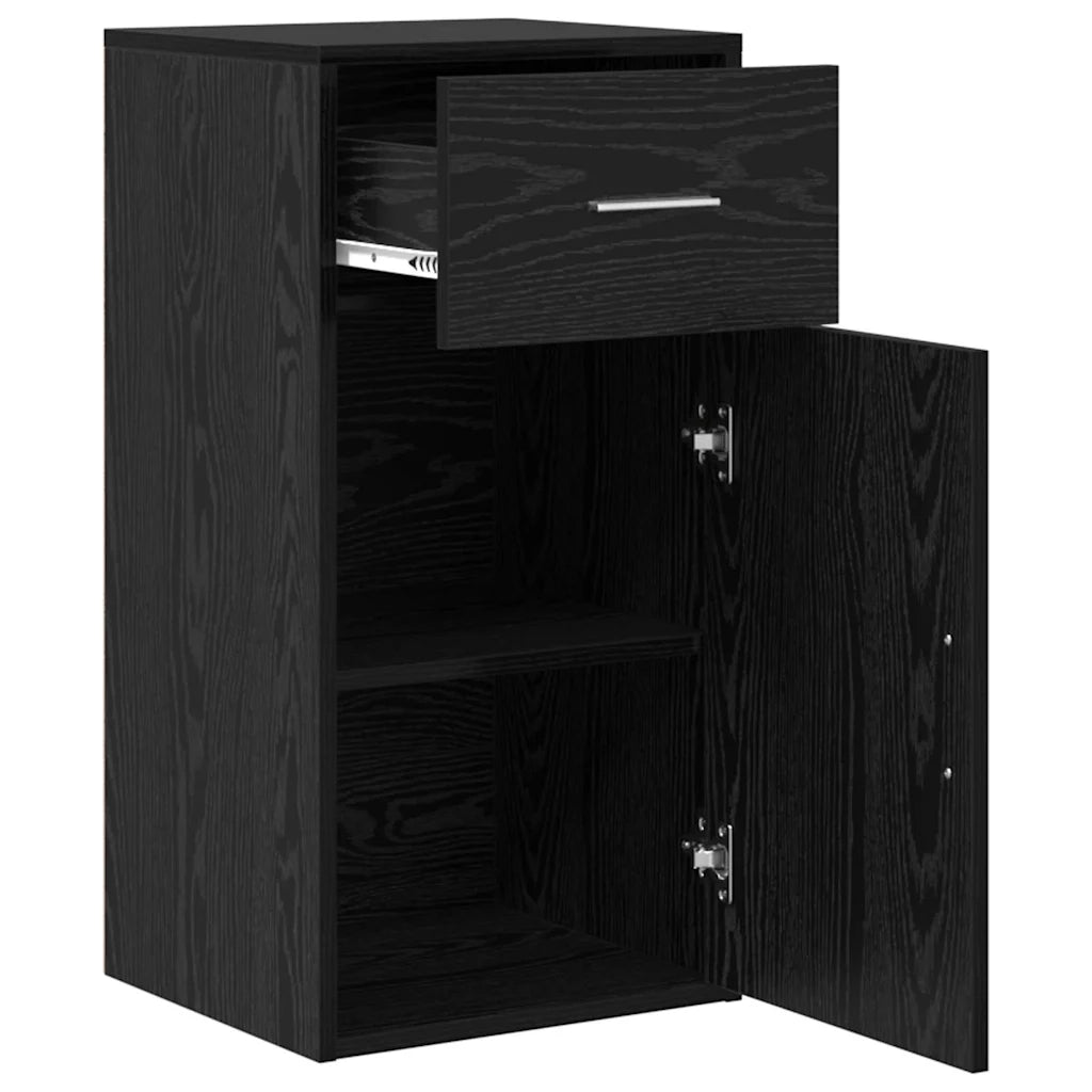 Credenza con Cassetto-Buffet-Armadio da cucina Rovere Nero 38 x 34 x 75 cm