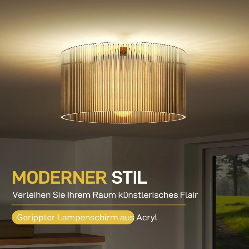 Plafoniera con paralume in acrilico, compatibile con lampade in metallo, alogene e a LED.