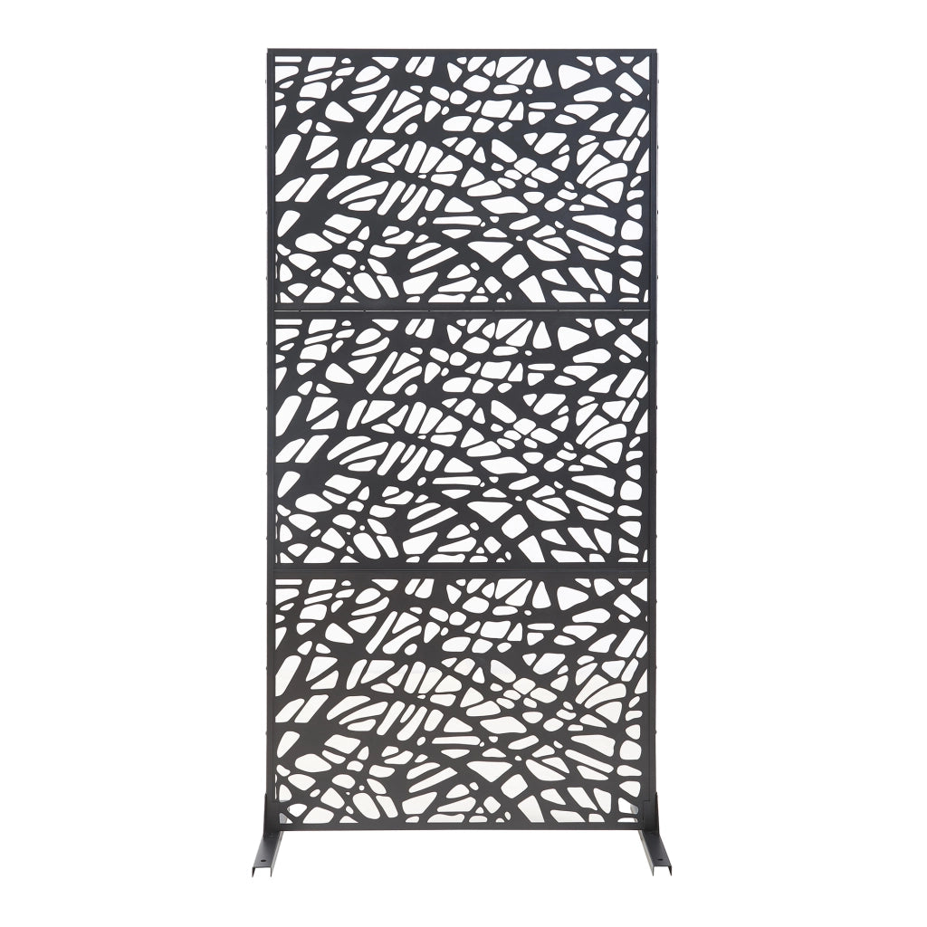 Pannello Divisorio Poskind Struttura Traforata in Acciaio 200 x 100 cm Nero casa.pro