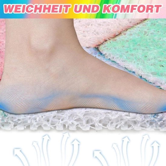 Mat di drenaggio anti-slip con luffa in PVC per docce e vasche da bagno con fori di drenaggio