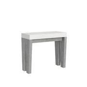Consolle allungabile 90x40/196 cm Spimbo Mix Small piano Bianco Frassino - Bianco Frassino/Cemento