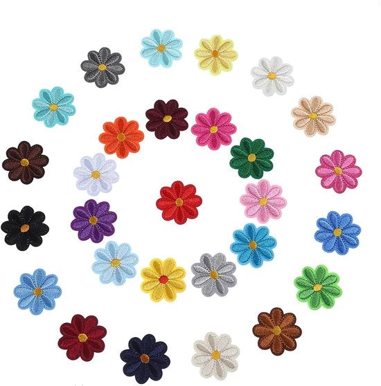 28 Stuks Patches Meerkleurig con Fiori e Cammelli per Abbigliamento, Jeans e Giacche, Facili da Utilizzare per Progetti Fai da Te (4 x 4 cm)