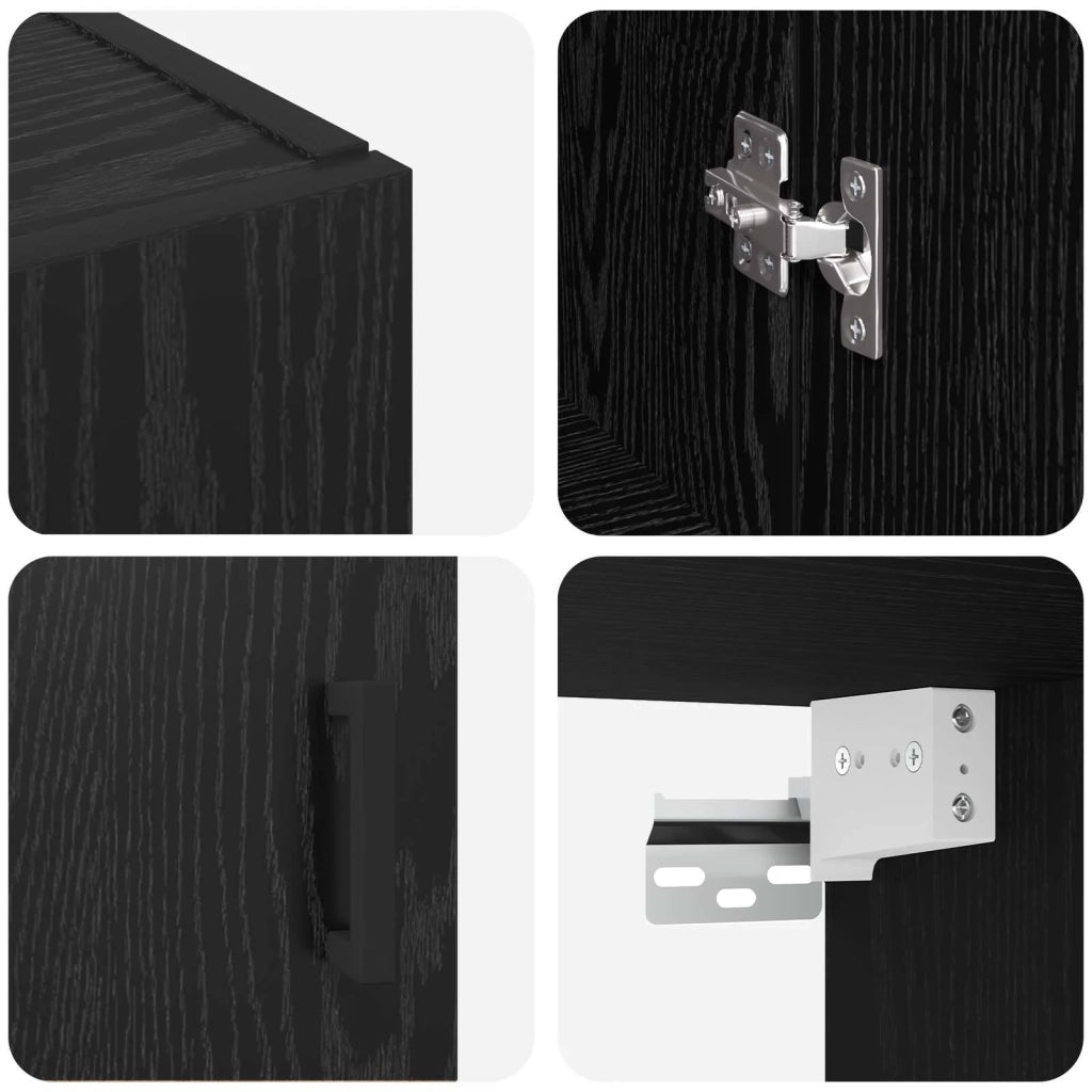 Armadietto a muro Rovere Nero 69,5 x 34 x 90 cm 879518