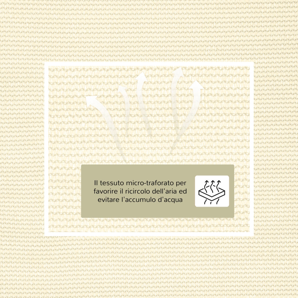 Tenda Tendone parasole triangolare (colore: crema, dimensione: 6x6x6m)