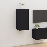 Mobile Porta TV a Parete Nero 40x34,5x80 cm 816673
