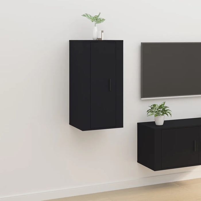 Mobile Porta TV a Parete Nero 40x34,5x80 cm 816673