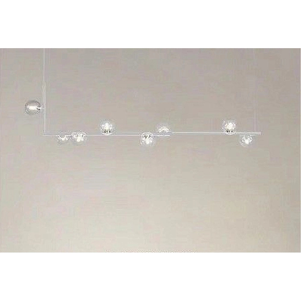 Trade Shop - Lampadario 8 Sfere G9 In Vetro Da Soffitto In Metallo Bianco Design Moderno 71614 -