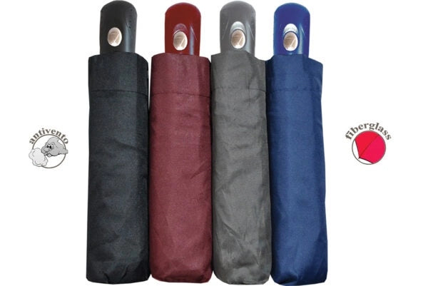 Ombrello Mini da Pioggia Automatico in Fiberglass Antivento 4 Colori