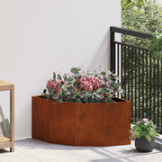 Vaso d'angolo-Fioriera-Contenitore per Piante Ruggine 60 x 60 x 35 cm acciaio corten