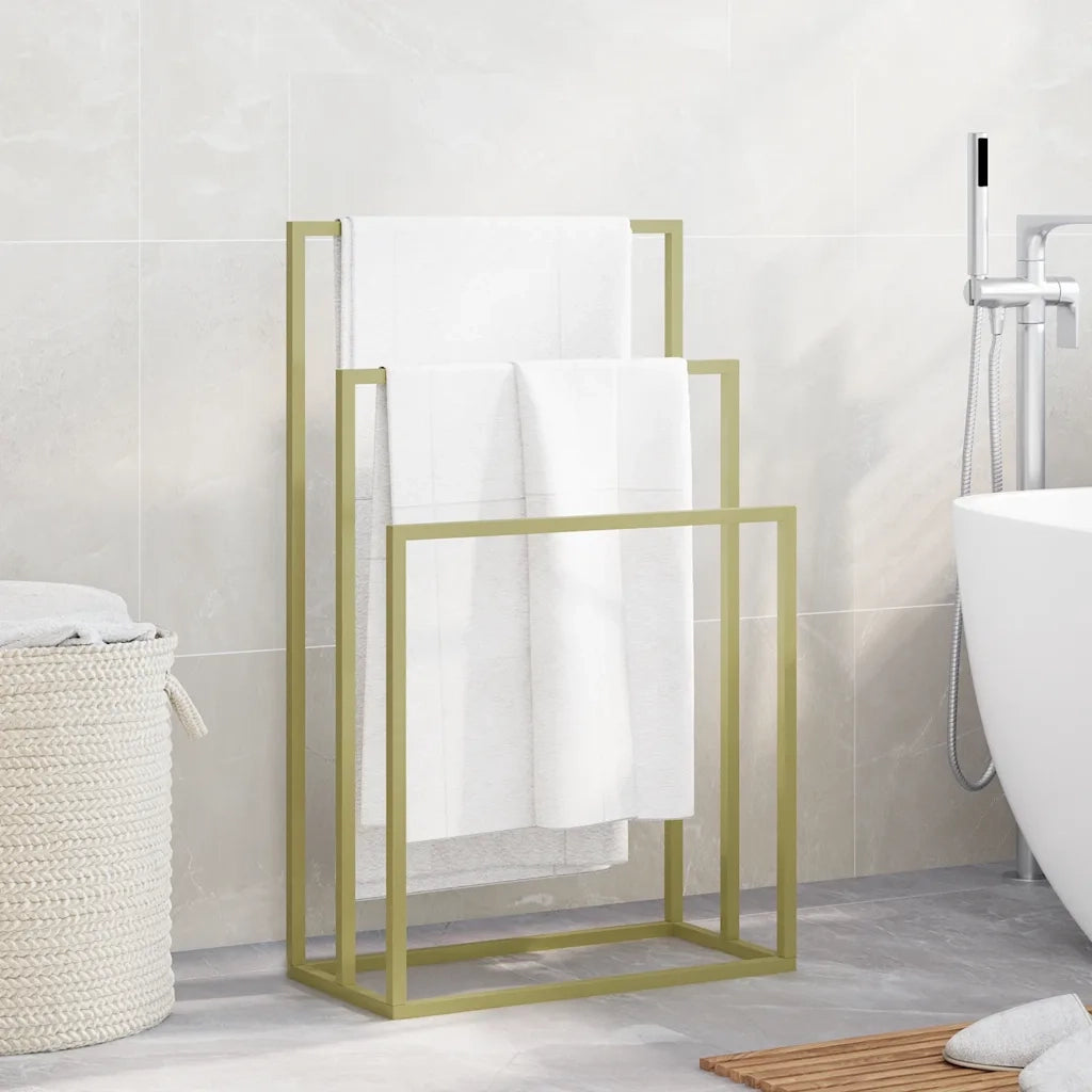 Portasciugamani da Pavimento Oro 48x24x79cm in Ferro 343092