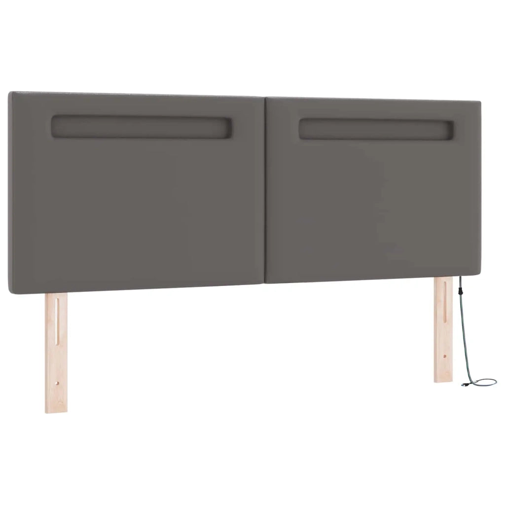 Letto a molle con materasso Grigio 160 x 200 cm Pelle sintetica 3339058