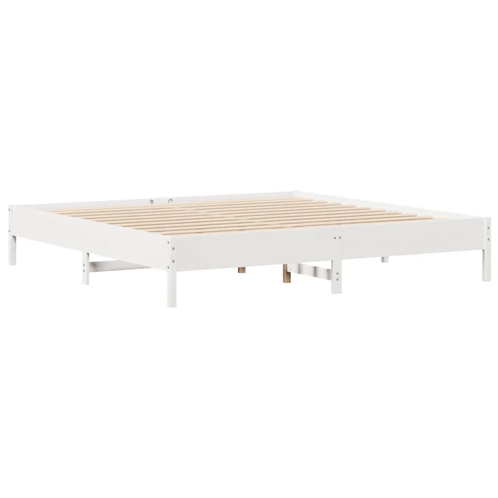 Letto senza Materasso Bianco 180x200 cm Legno Massello di Pino