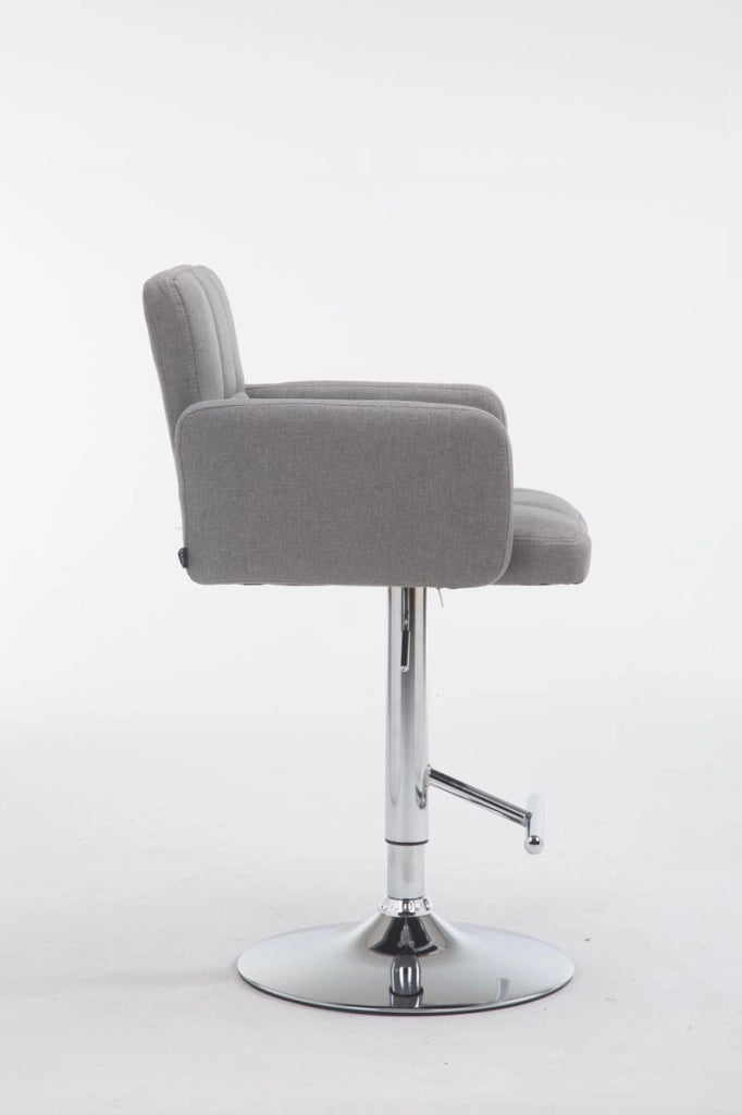 Sgabello Los Angeles in tessuto grigio,cromo
