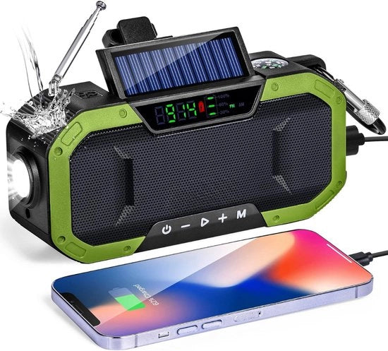 Radio a Energie Solare Rinnovabile - Radio Opwindabile - Radio Solare Portatile - Power Bank con Energia Solare