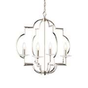 Lampadario vintage Garland nichel lucido cristallo 4xE14 Endon