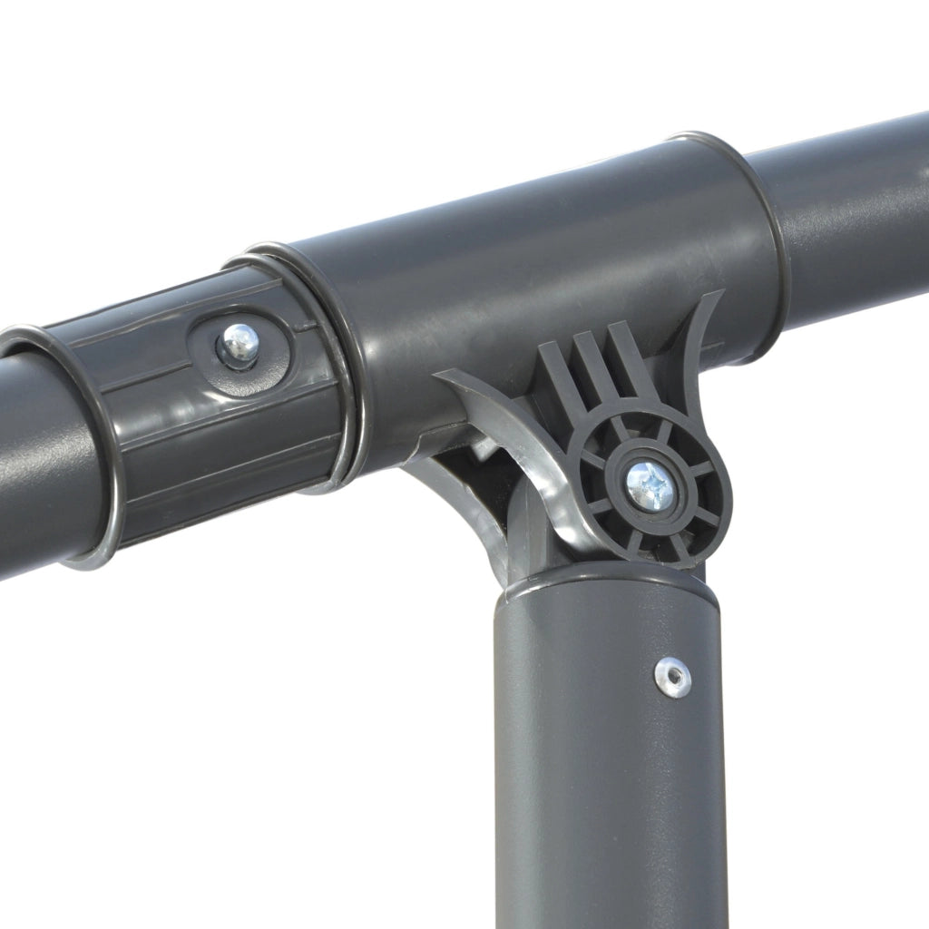 Parasole a sbalzo 2.92 m con manovella manuale parasole da giardino completo di pesi e copertura base trasversale in acciaio tessuto Oxford grigio scuro