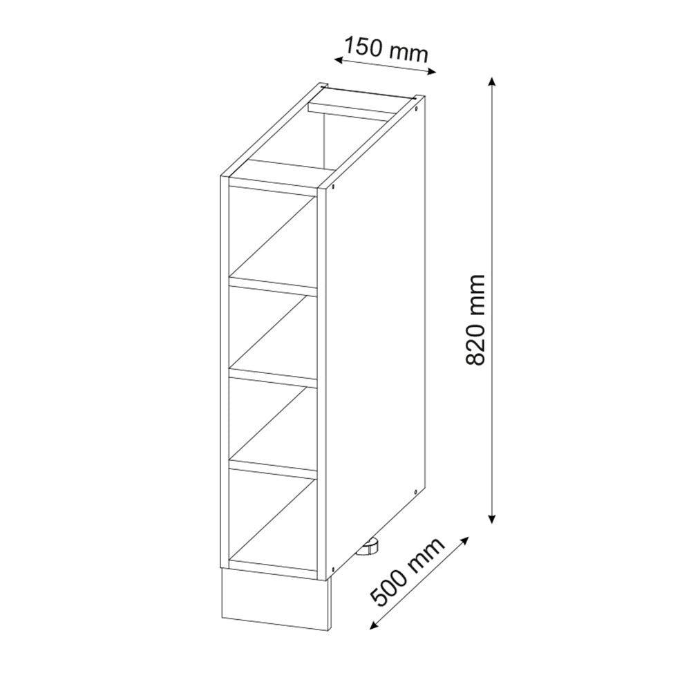 Vicco Scaffale da cucina Bianco 15 cm senza piano di lavoro