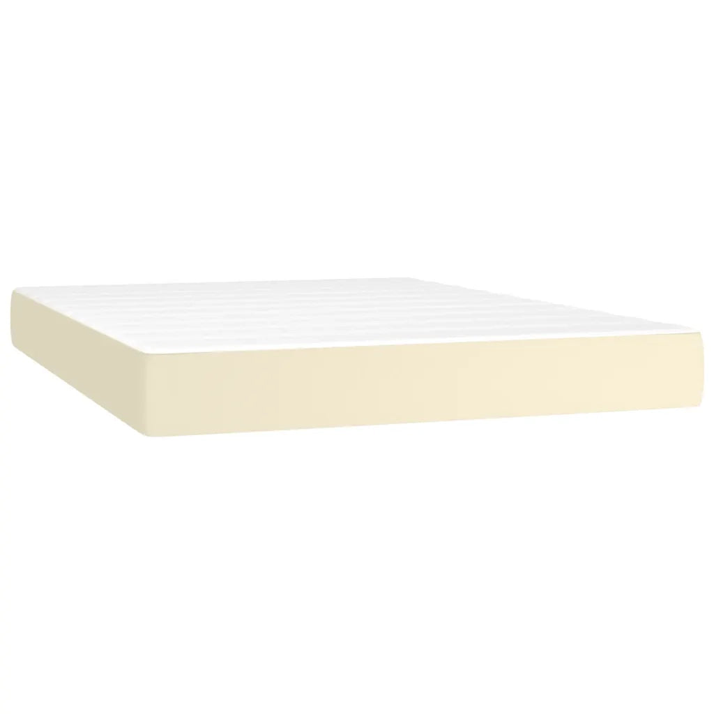Giroletto a Molle con Materasso Crema 140x190 cm in Similpelle 3128909